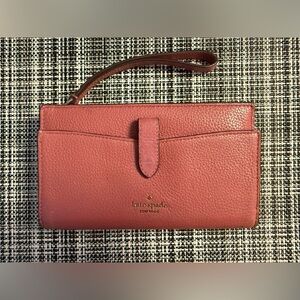 Kate ♠️ Spade New York Pink Pebbled Leather Wristlet Wallet